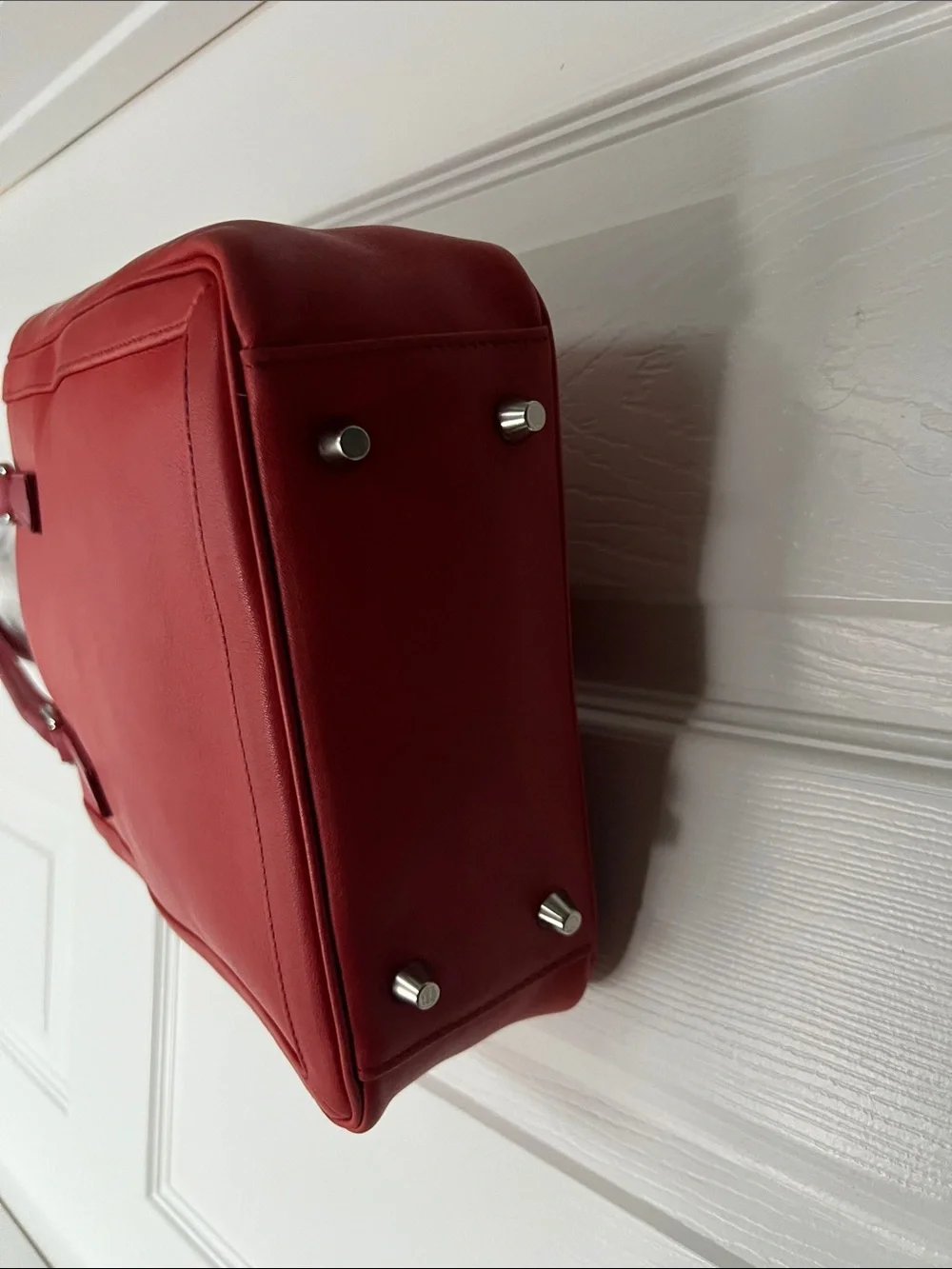 Coach Vintage Red Leather Bonnie Cashin Legacy Slim Tote, style 9422